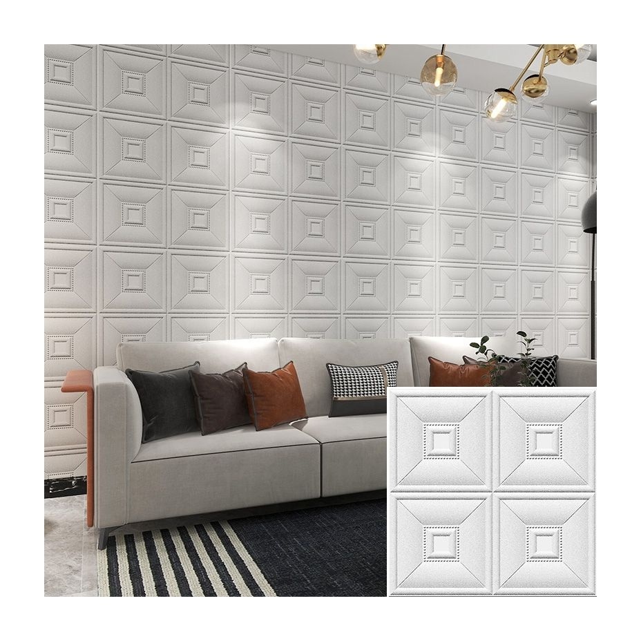 Waterproof 3d wall paper self adhesive home wallpaper 3d foam wall sticker  foam wall panels