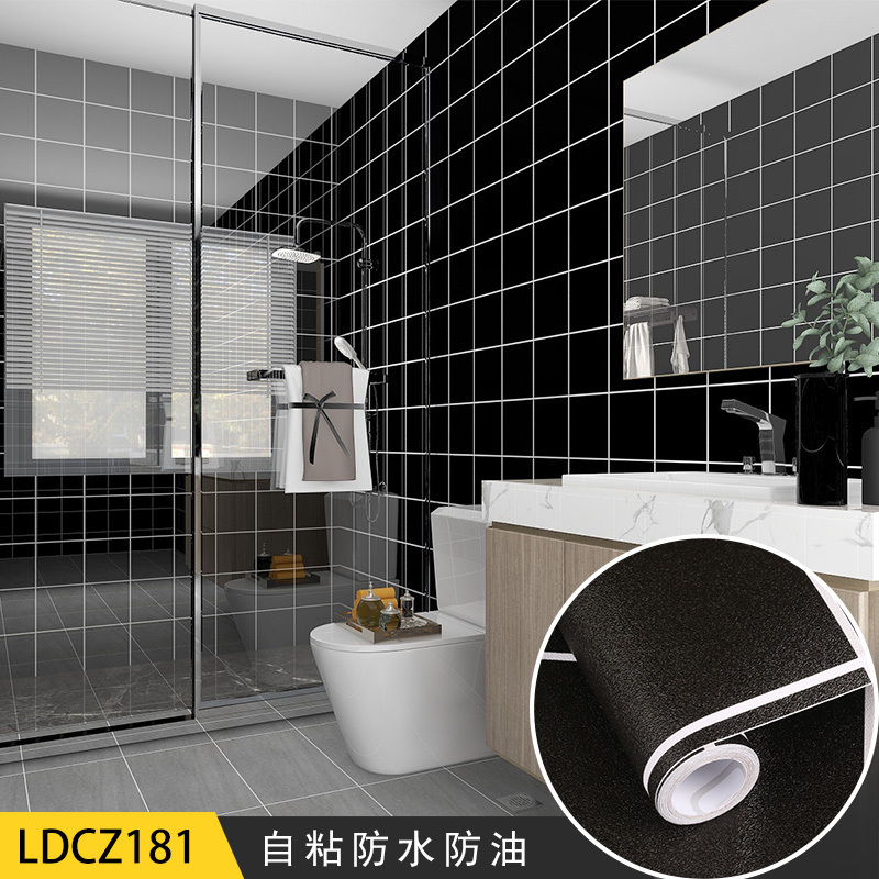 bathroom waterproof oil proof moisture proof 3D tiles PVC vinyl wallpaper self adhesive wall sticker