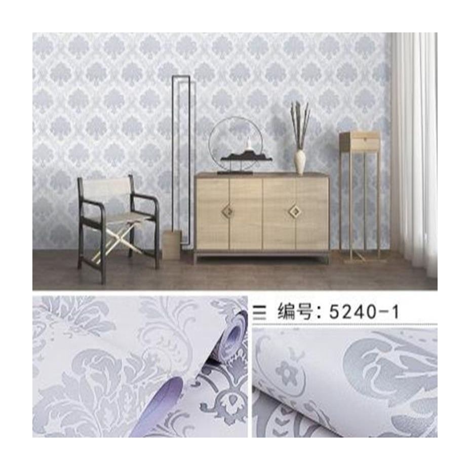 Damask embossed Self-adhesive wallpaper 10 meters sitting room  waterproof PVC peel and stick wall paper