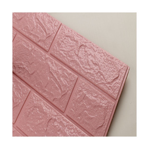 3D foam wall tile Decor design 3D Brick PE Foam wallpaper Pink color home decoration wallpaper  wall stickers