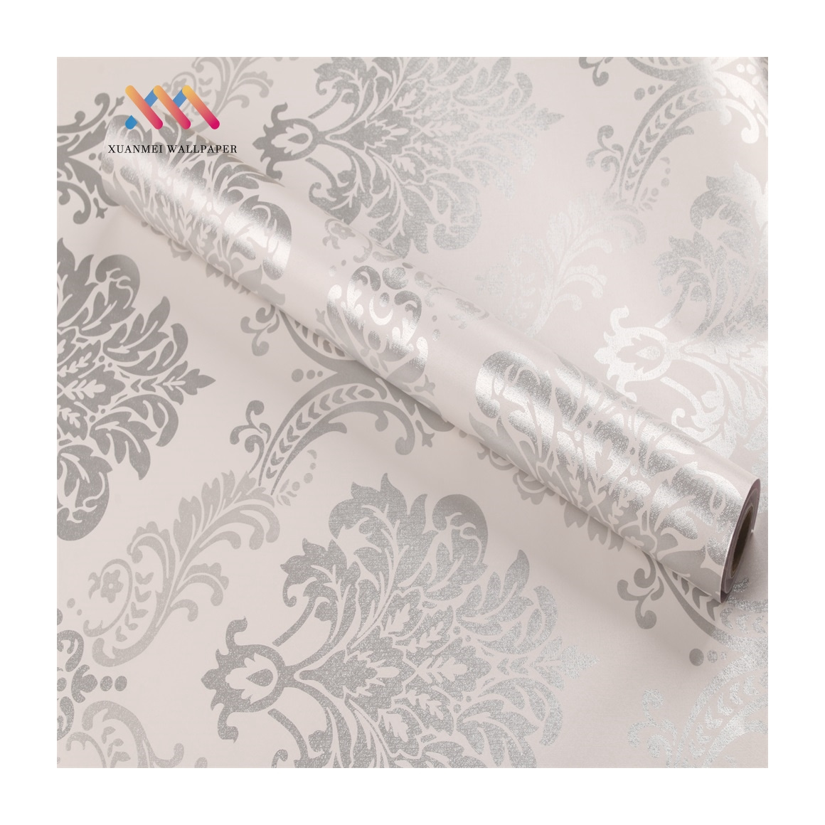 Damask embossed Self-adhesive wallpaper 10 meters sitting room  waterproof PVC peel and stick wall paper