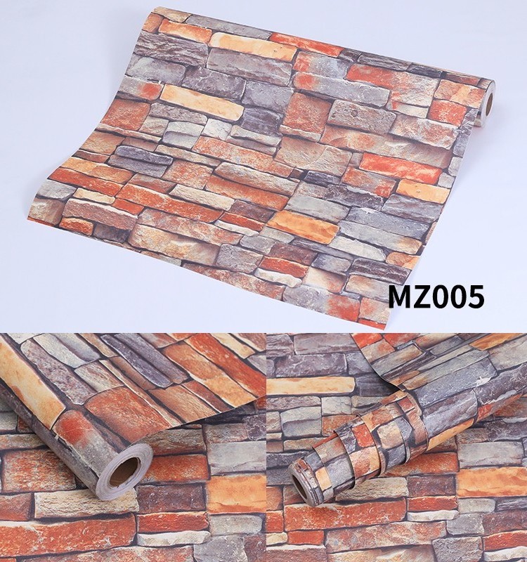 3D red brick wallpaper self-adhesive vinyl wall sticker wallpaper bar hotel household deco wallpaper