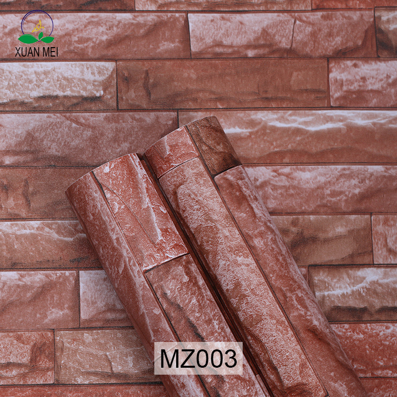 3D red brick wallpaper self-adhesive vinyl wall sticker wallpaper bar hotel household deco wallpaper