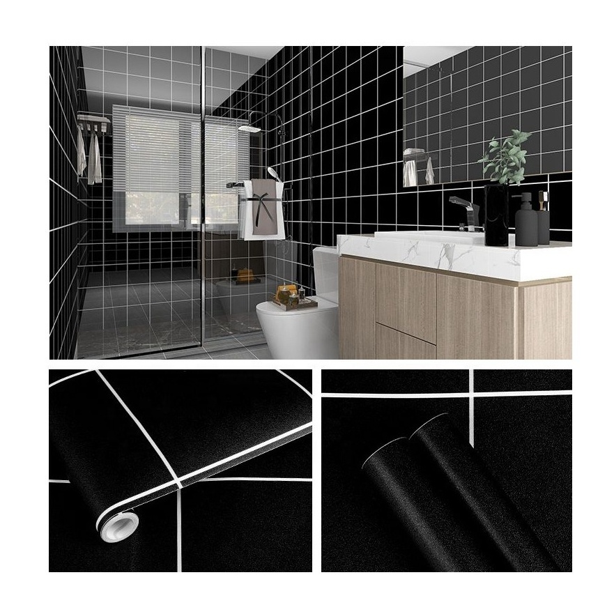 Bathroom Waterproof Wallpaper Self-adhesive Wall Sticker Kitchen Countertop Toilet Decorative Tile Desktop Wallpaper