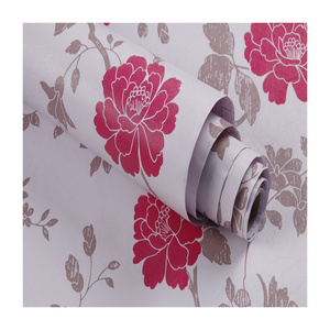 3D red flower wallpaper  home decor 45cm width wall paper stickers  wall murals wall covering