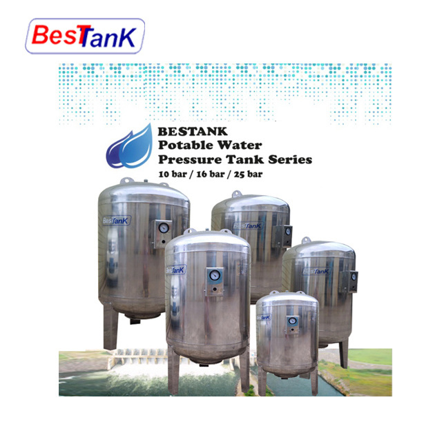 BESTANK 2-100Llt Vertical Stainless Steel Pressure Tank  Expansion Tank Pressure Vessel  Tank