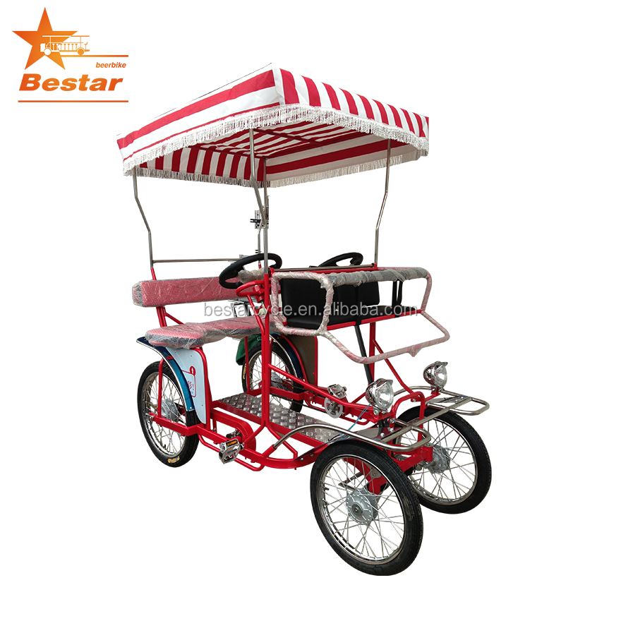 High Quality four wheel sightseeing 4 person and baby seat surrey bike for sale