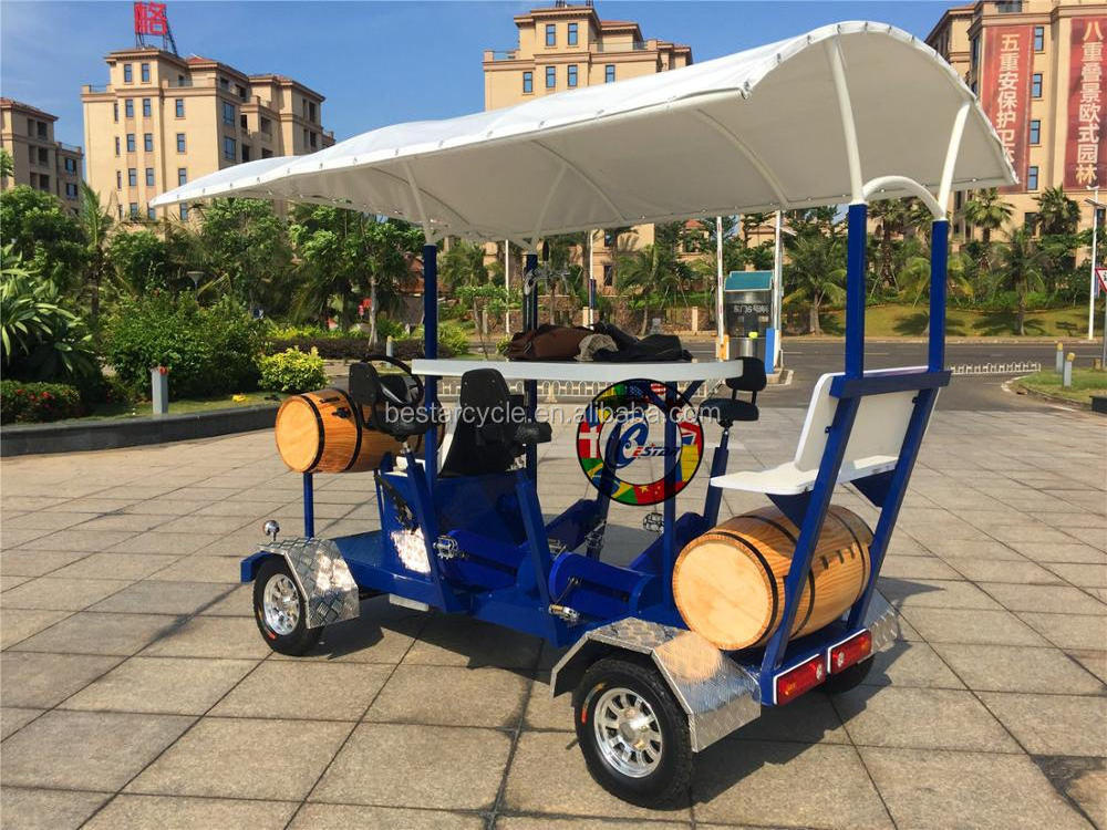 used park tourist tour quadricycle pedal and electric mini beer bike for sale