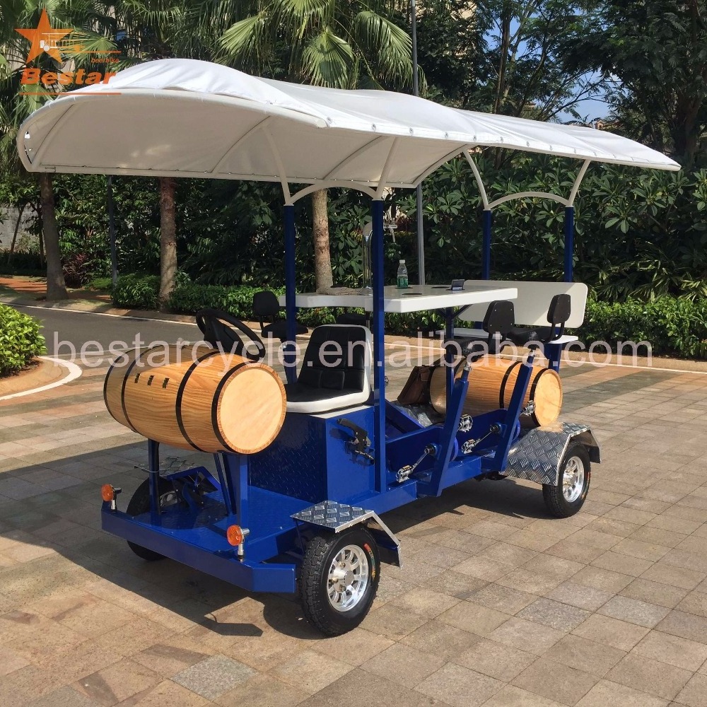 used park tourist tour quadricycle pedal and electric mini beer bike for sale