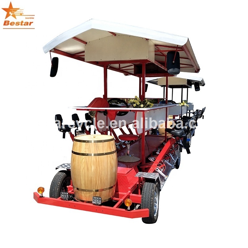 15 person electric surrey bike Luxury mini pedal beer bus for sale