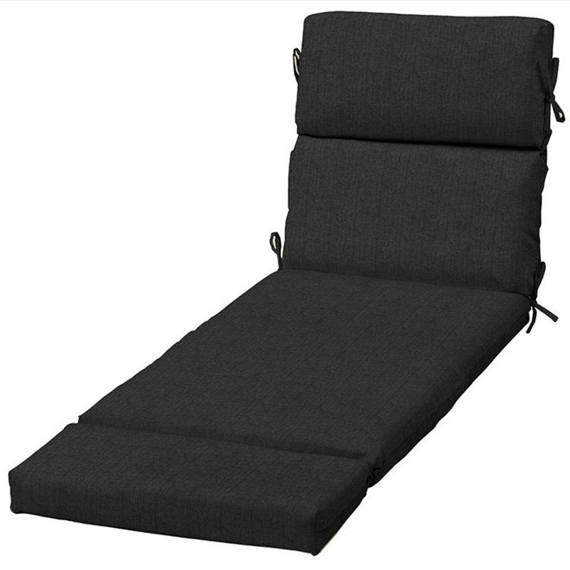 Customization thickness waterproof black chair seat cushion folding sun chaise lounger outdoor bench patio furniture cushions