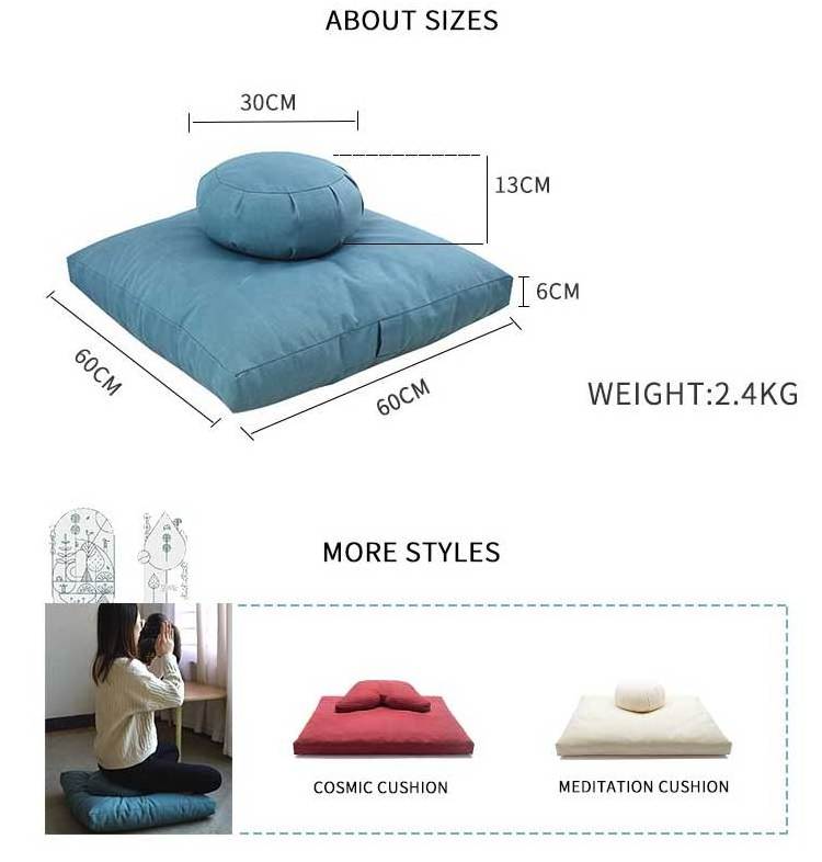 Wholesale Zafu Bolster Yoga Cushions Buckwheat Meditation Pillows Floor Pillow Sitting Yoga Meditation Cushion for Stress Relief