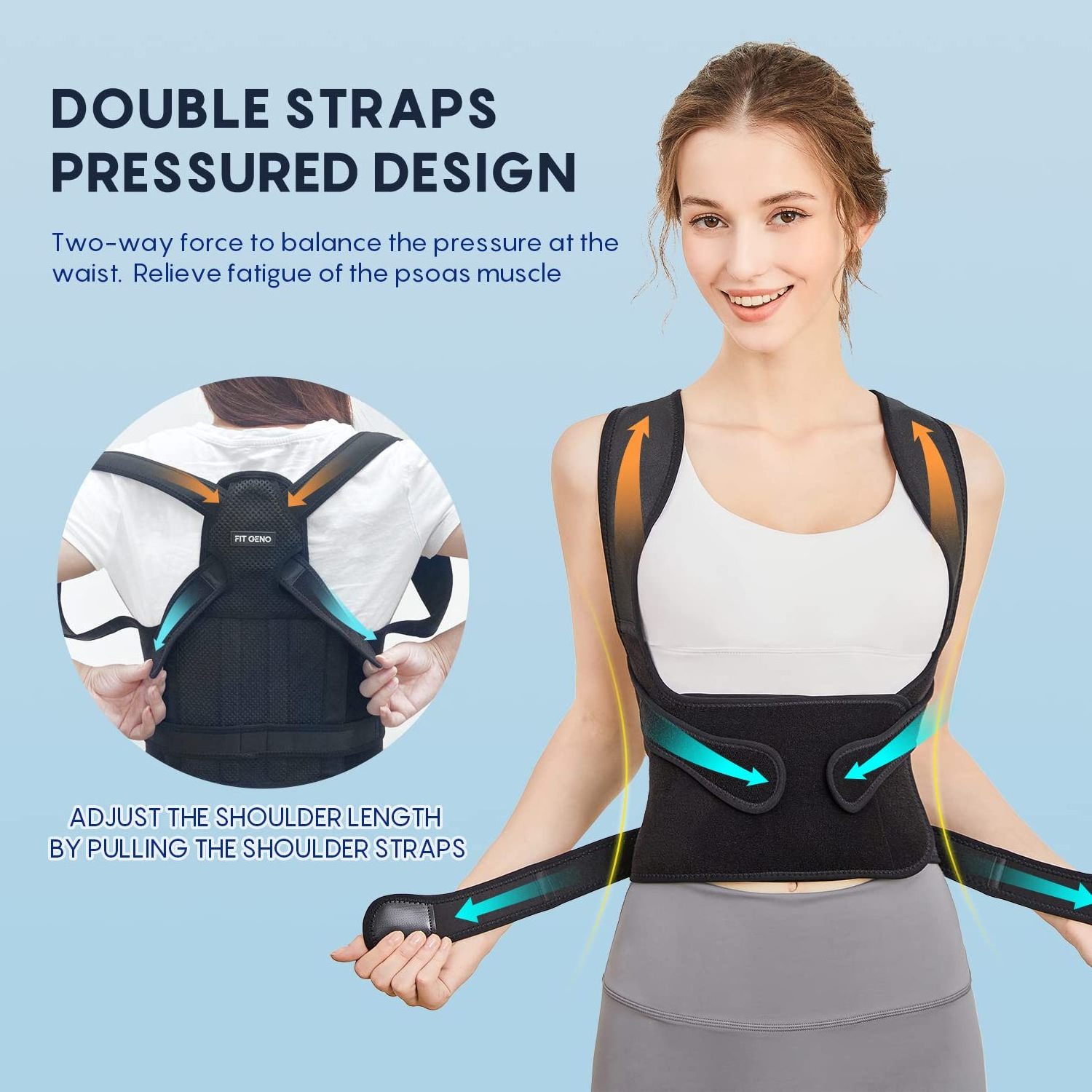 Custom adjustable Scoliosis Back Support Brace For Men Women Neoprene Belt Posture Corrector