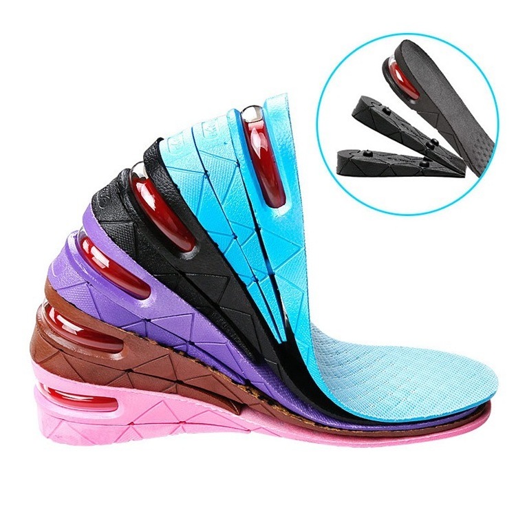 Multicolor Height Increase Insoles 4-Layer Air Cushion Taller Shoes Insoles Heel Insert for Men and Women