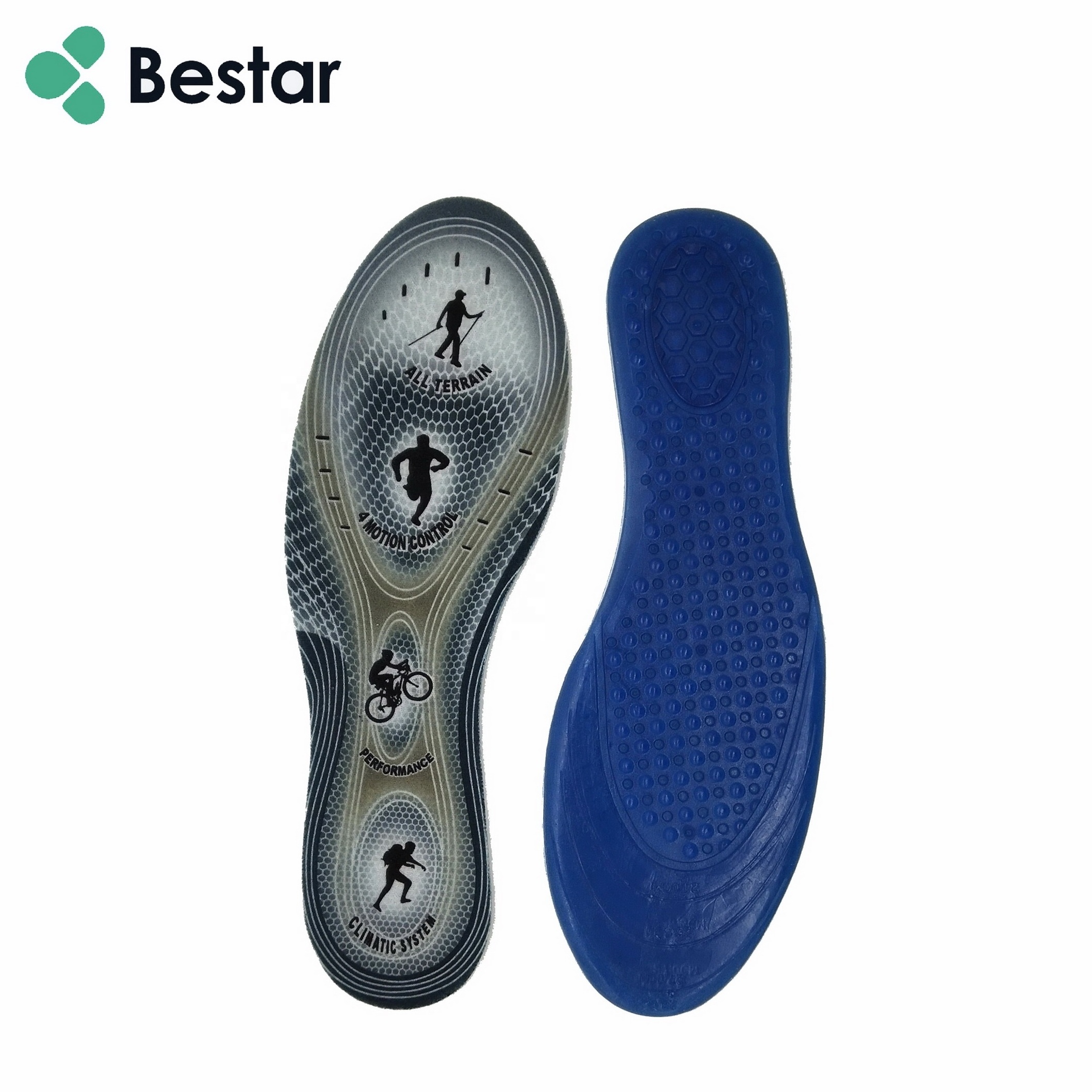 High quality Silicone Gel Removable Shoe Insole Recycled dual-layer massage gel sport insole