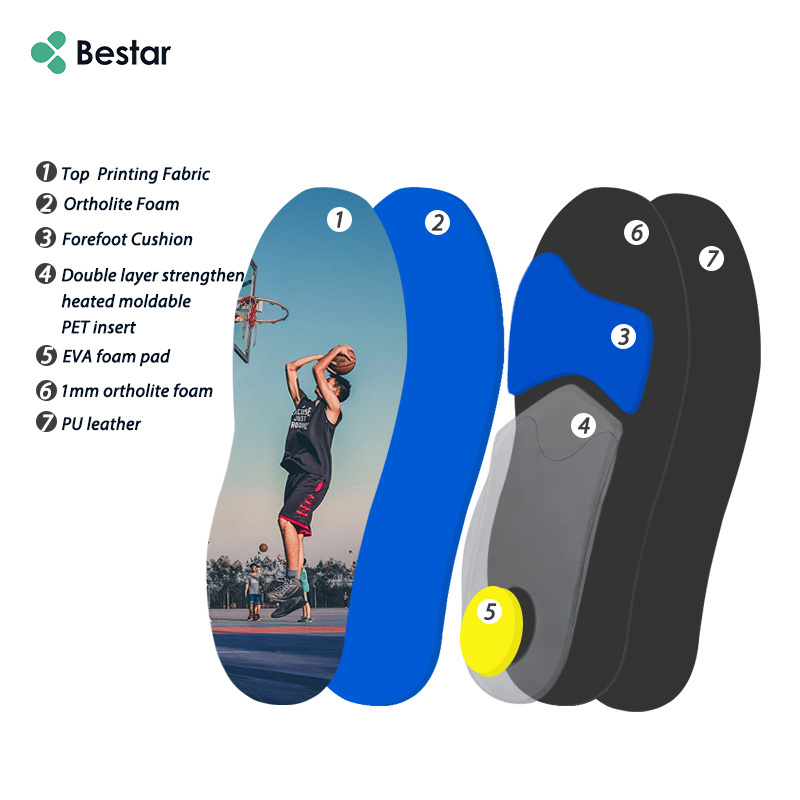 2023 New flat moldable heated insole orthopedic insole   customized for basketball shoe