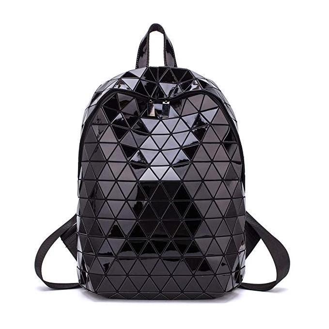 Geometric Backpack Geometric Laptop Backpacks Reflective Bag Silver/Luminous/Black