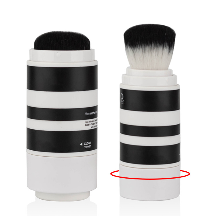 luxury loose powder packaging with brush refillable make up brush container