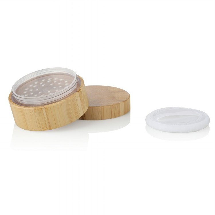 30g Cosmetic full bamboo jar PP inner loose powder compact container