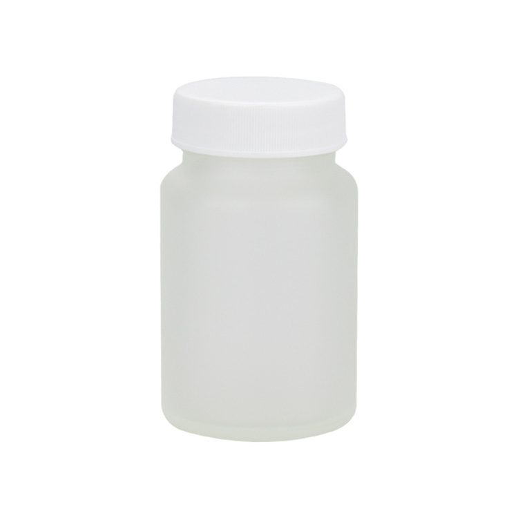 medical packaging bottle medicine pill bottle 60ml frosted wide mouth glass bottle with white plastic lid