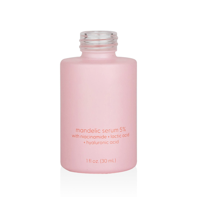 beautiful matte pink facial serum packaging empty pink glass dropper bottle with customized logo 30ml 20ml