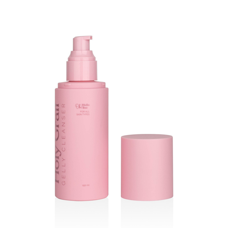 popular cosmetic package matte pink plastic lotion pump bottle 150ml 130ml 120ml 100ml 80ml