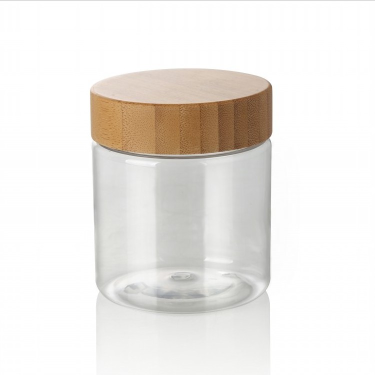 Stock plastic jar bamboo cosmetic packaging 5g 10g 15g 30g 50g 100g 150g 200g bamboo pet jar