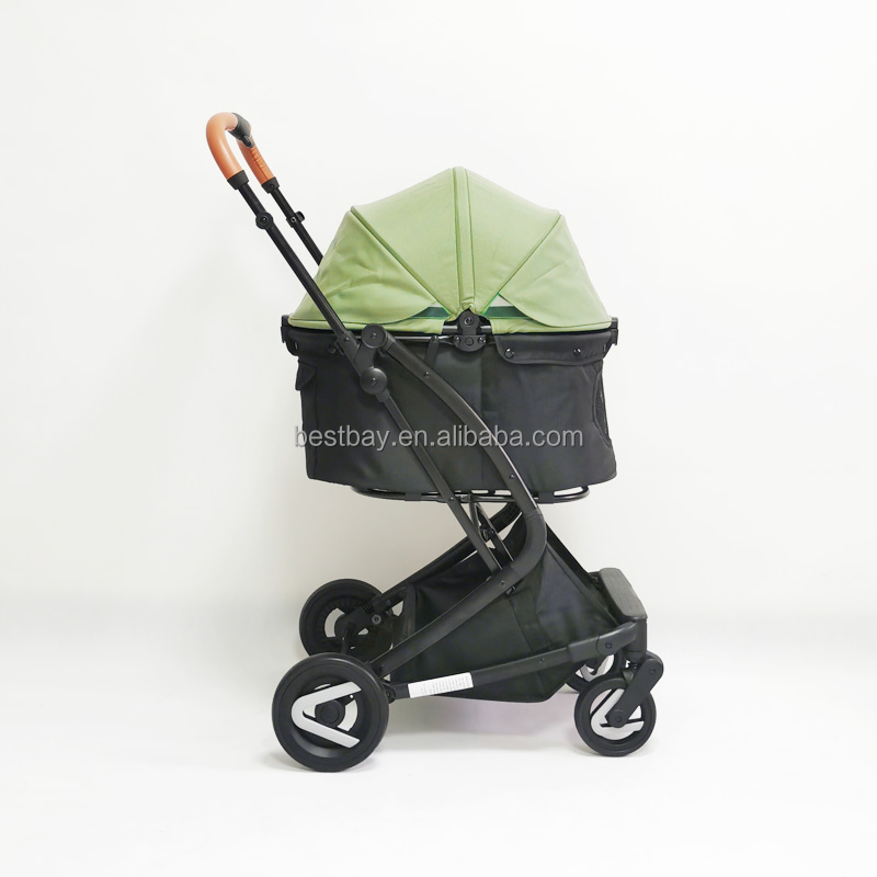 No zipper organized rover dog cat pet stroller 360 swivel front wheel with durable and water-repellent oxford fabric pet buggy