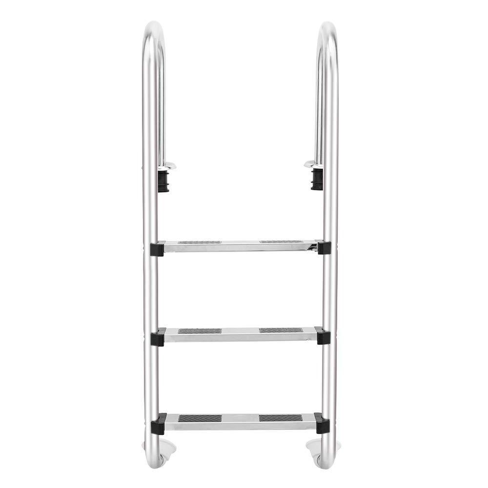 Swimming pool frame metal ladder stainless steel stairs portable ladders 3 steps with barrier a frame galvanized steel