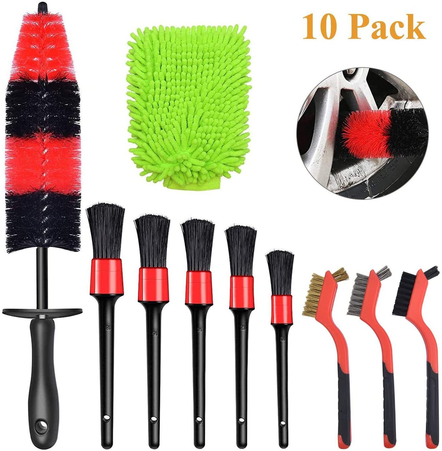 Auto Detailing Cleaning Set Car Wheel Cleaner Wash Brush Supplies Kit