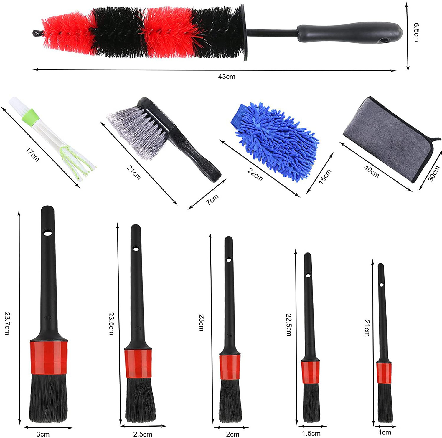 Auto Detailing Cleaning Set Car Wheel Cleaner Wash Brush Supplies Kit