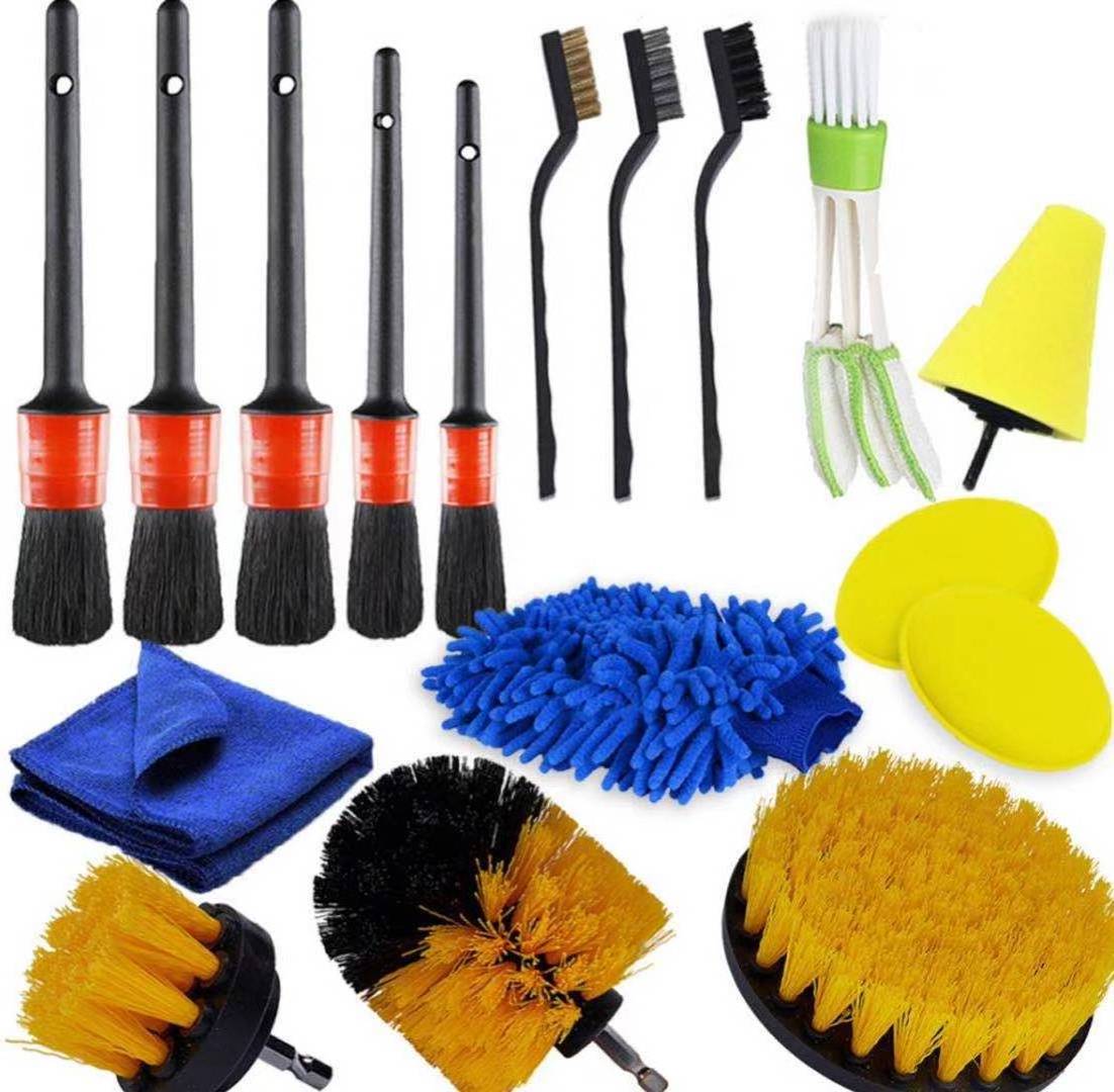 Popular 21Pcs Car Wheel Brush Rim Tire Detail Brush Car Wheel Cleaning Brush for Car