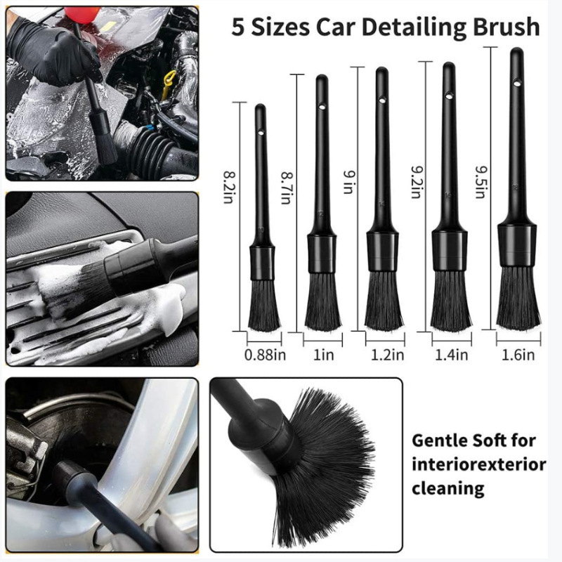 26Pcs Auto Detailing Brush Kit with Buffing Sponge Pads Kit for Car Cleaning Tools