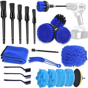 Popular 21Pcs Car Wheel Brush Rim Tire Detail Brush Car Wheel Cleaning Brush for Car