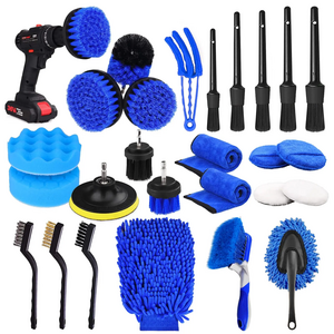 26Pcs Auto Detailing Brush Kit with Buffing Sponge Pads Kit for Car Cleaning Tools