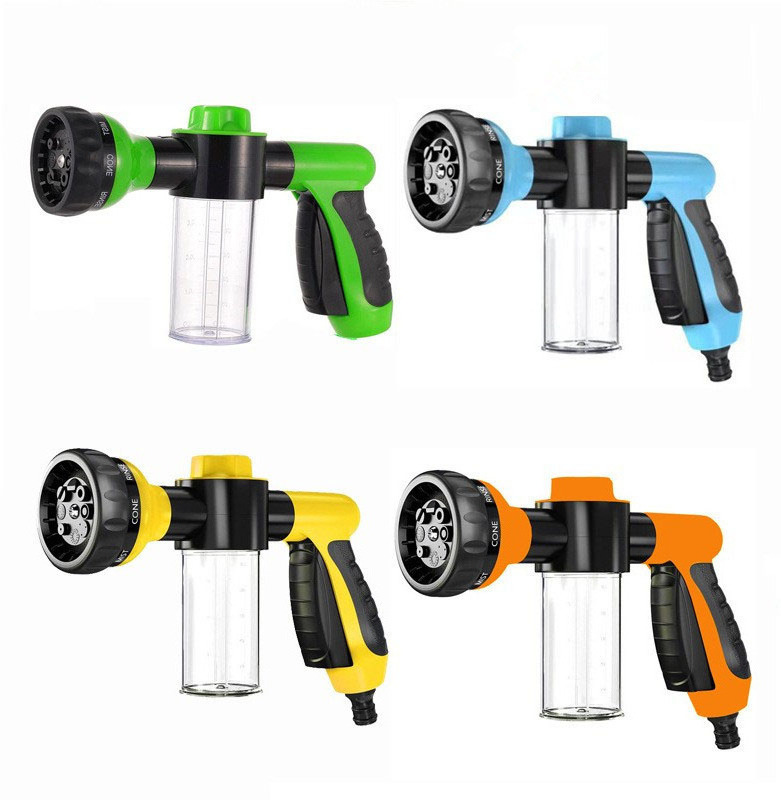 Garden Watering Hose Nozzle 8 in 1 Jet Spray Gun Soap Dispenser