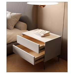 2024 New Smart Nightstand Microfiber With Steel Legs Side Table Bedroom Furniture Table Bedside With Fingerprint Lock