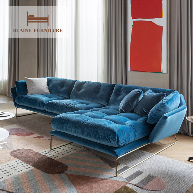 New Design Floor Upholstered Couch Living Room Furniture Leather Or Fabric Sofas Modern Modular Corner Sectional Sofa