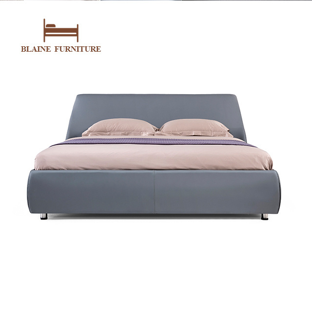 Nordic Designer Free Sample Cow Leather Faux Leather Best Quality Adult Full Size Double Bed