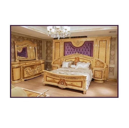 New Victorian Style Maharaja Bedroom Furniture High Quality Wooden Carved Bedroom Furniture European King Size Handmade Bed