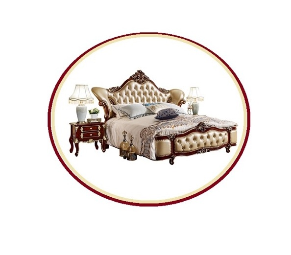 Bedroom Furniture Princess Carving Bed Wood Teak Solid Wood Platform Bed Frame