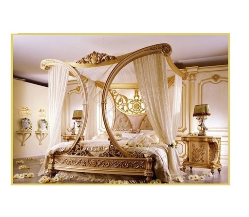 Antique Royal Pink Bedroom Furniture Wooden Carving Bed Set Design Luxury King Size Pink Princess Girls Bed