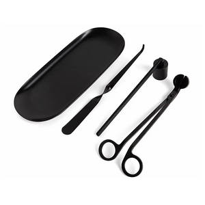 3 Pcs Black Coated Candle Care Kit Candle Snuffer Wick Trimmer With Wick Dipper Complete Kit