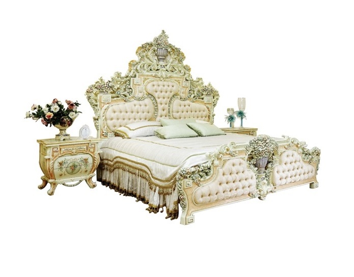 Master Solid Wood Bedroom Furniture Arabic Royal Wooden Bed Home Furniture Antique Teak Wood King Size Bed For Bedroom