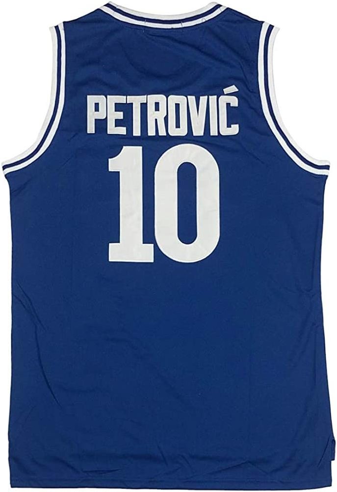 Original Basketball Jersey  Men's Drazen Petrovic Basketball Jersey 10 # Cibona European Blue All Stitched