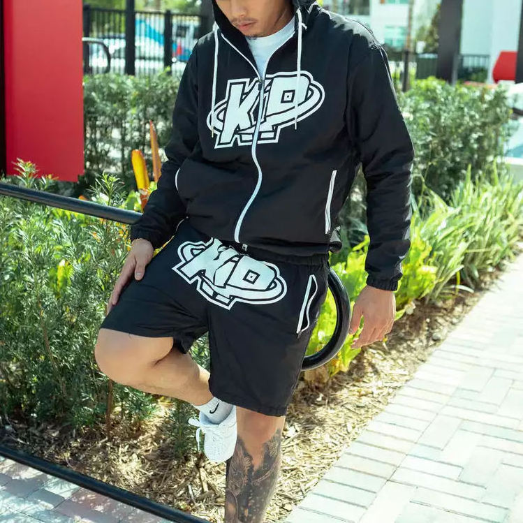 OEM Custom men two piece short set Mens Track Suit Sets Hoodie And Shorts Private label Two Piece Short Set