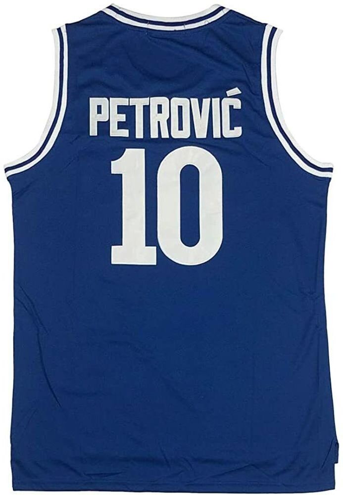 Original Basketball Jersey  Men's Drazen Petrovic Basketball Jersey 10 # Cibona European Blue All Stitched