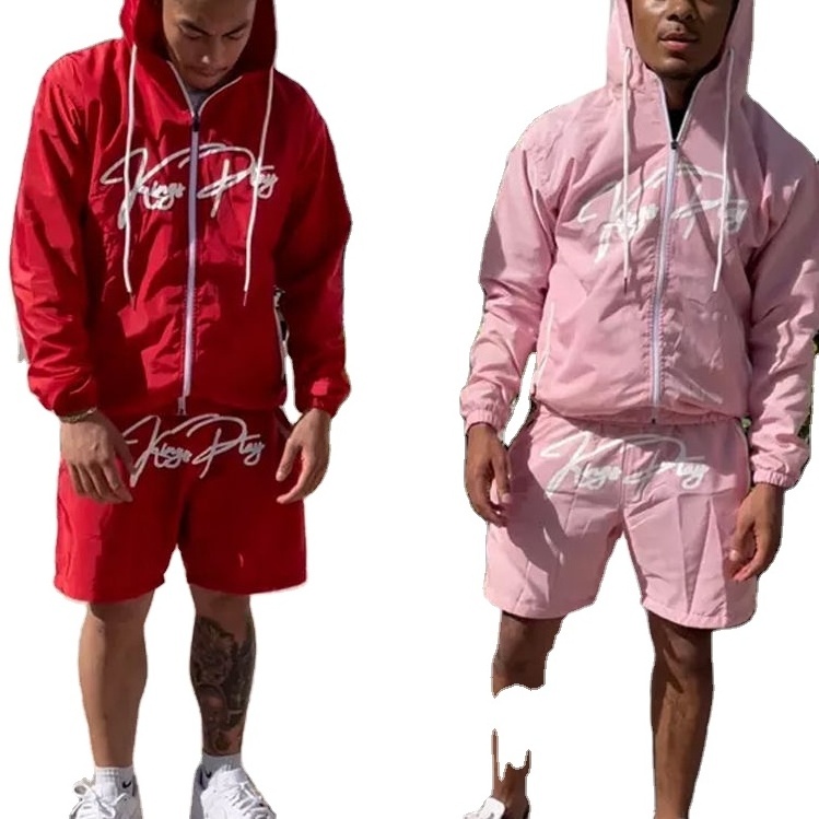 OEM Custom men two piece short set Mens Track Suit Sets Hoodie And Shorts Private label Two Piece Short Set