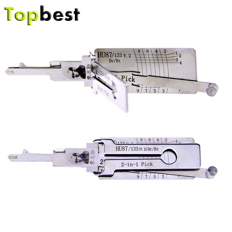 locksmith tool Lishi HU87 2 in 1 auto lock pick and key decoder tools