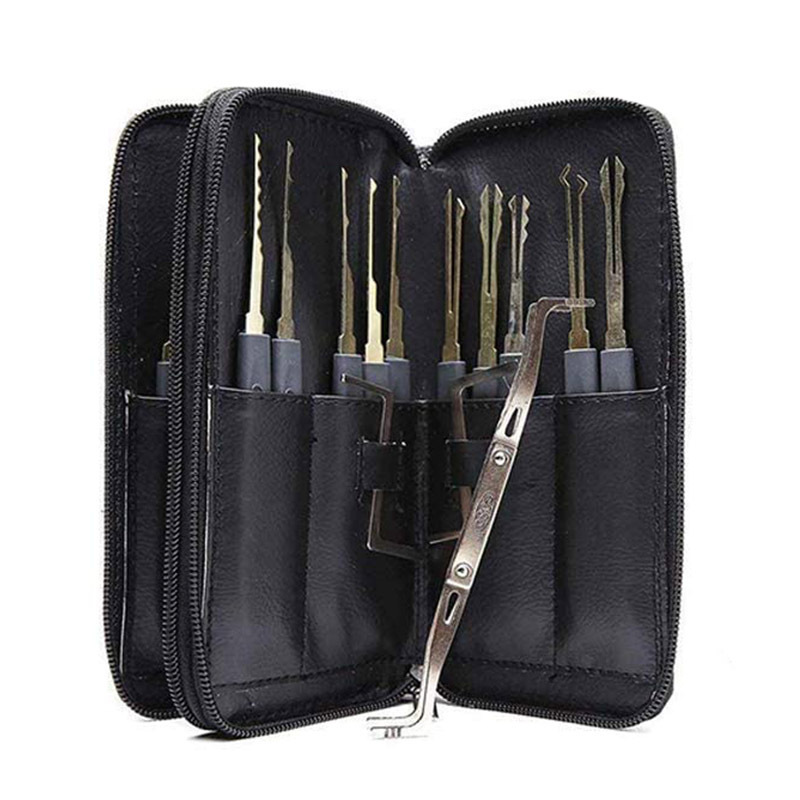 24pcs Titanium Goso Lock Pick Set Extractor Remove Hooks Locksmith Practice Tools for Beginner